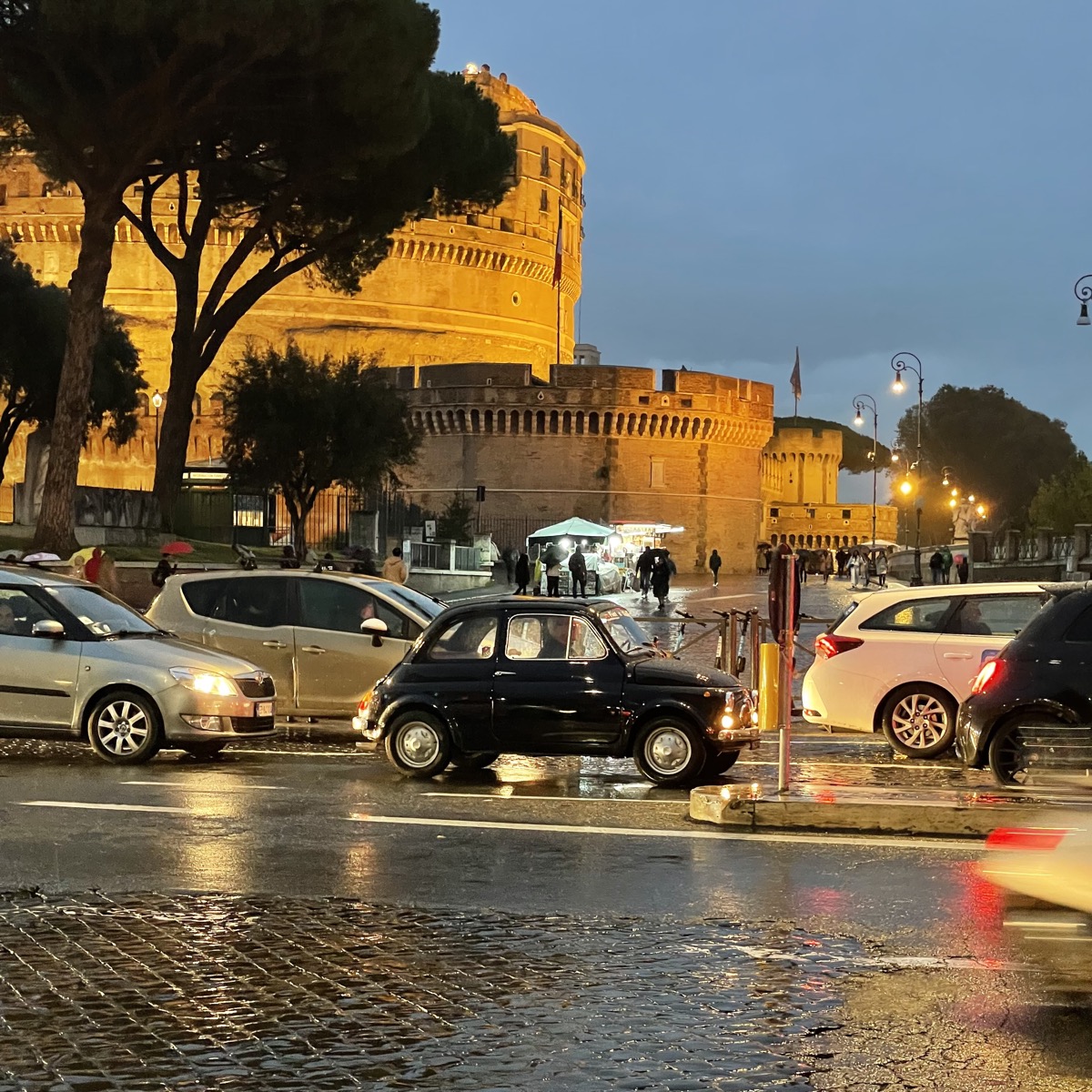 Classic Fiat 500 at Castel Sant'Angelo
